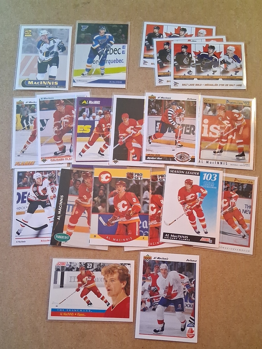 Al MacInnis Hockey Cards - Red & White